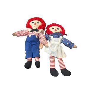 Raggedy Ann and Raggedy Andy Doll Set Vintage